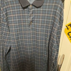 designed blue long sleeve shirt